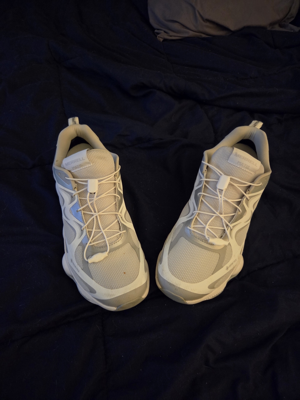 Merrell Light Gray and White Gore-Tex Athletic Shoes. Worn 4 Times. - Picture 2 of 6